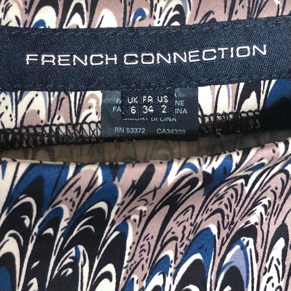 French Connection Richie Desert Lily Abstract Print Boatneck A-Line Sheath Dress - Picture 13 of 15